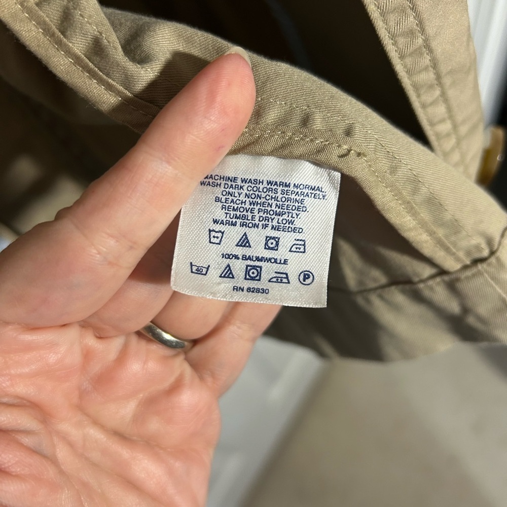 Lands End Utility Jacket Blazer Khaki Tan Size Medium 10-12 100% Cotton Classic - Picture 5 of 12